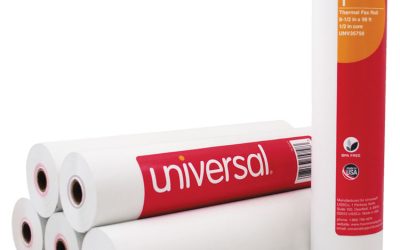 Direct Thermal Printing Fax Paper Rolls, 0.5″ Core, 8.5″ x 98 ft, White, 6/Pack