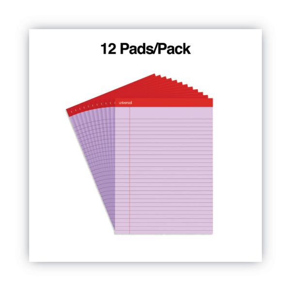 Colored Perforated Ruled Writing Pads, Wide/legal Rule, 50 Orchid 8.5 X 11 Sheets, Dozen - Image 2