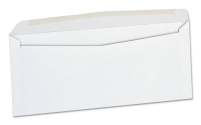 Open-Side Business Envelope, #10, Commercial Flap, Side Seam, Gummed Closure, 4.13 x 9.5, White, 500/Box