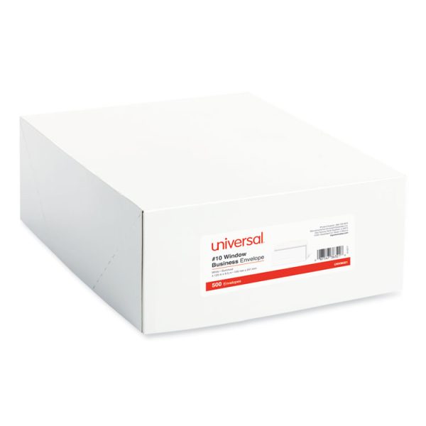 Open-Side Business Envelope, 1 Window, #10, Square Flap, Gummed Closure, 4.13 x 9.5, White, 500/Box - Image 2