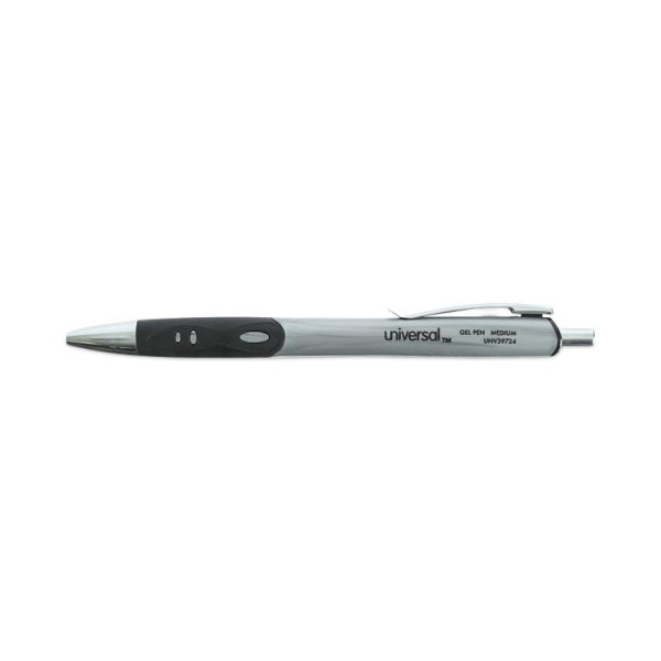 Comfort Grip Gel Pen, Retractable, Medium 0.7 mm, Black Ink, Gray/Black/Silver Barrel, 36/Pack - Image 3