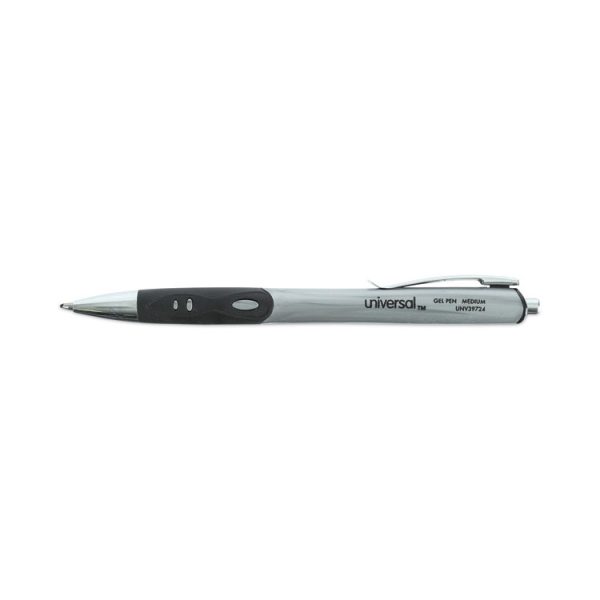 Comfort Grip Gel Pen, Retractable, Medium 0.7 mm, Black Ink, Gray/Black/Silver Barrel, 36/Pack - Image 4