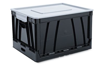 Collapsible Crate, Letter/legal Files, 17.25″ X 14.25″ X 10.5″, Black/gray, 2/pack