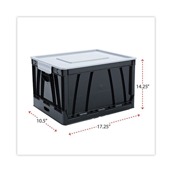 Collapsible Crate, Letter/legal Files, 17.25" X 14.25" X 10.5", Black/gray, 2/pack - Image 2