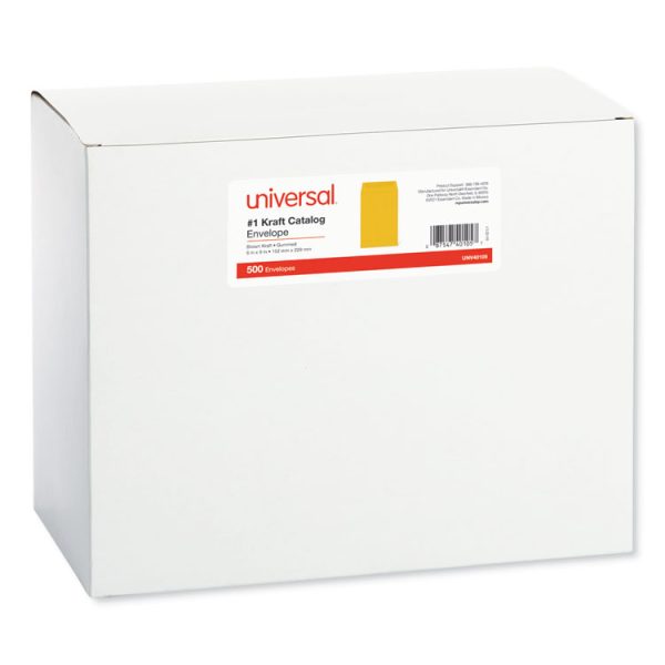 Catalog Envelope, 24 lb Bond Weight Kraft, #1, Square Flap, Gummed Closure, 6 x 9, Brown Kraft, 500/Box - Image 3