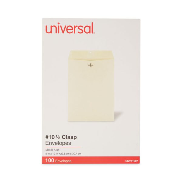 Kraft Clasp Envelope, #10 1/2, Square Flap, Clasp/gummed Closure, 9 X 12, Brown Kraft, 100/box - Image 4
