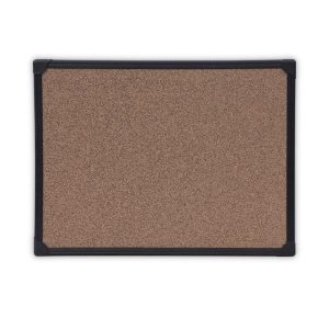 Tech Cork Board, 24 x 18, Brown Surface, Black Aluminum Frame