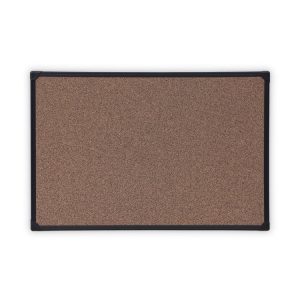 Tech Cork Board, 36 x 24, Brown Surface, Black Plastic Frame