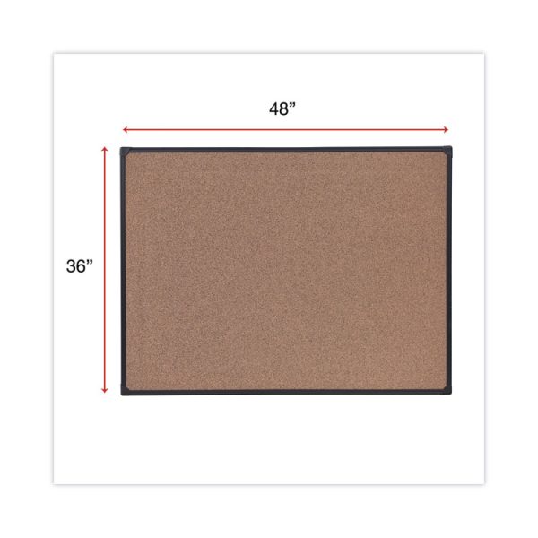 Tech Cork Board, 48 x 36, Brown Surface, Black Aluminum Frame - Image 3