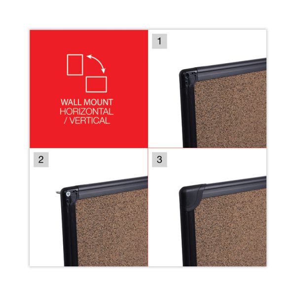 Tech Cork Board, 48 x 36, Brown Surface, Black Aluminum Frame - Image 5