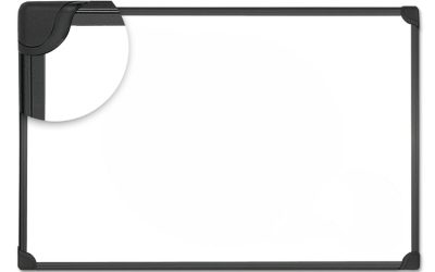 Design Series Deluxe Magnetic Steel Dry Erase Marker Board, 48 x 36, White Surface, Black Aluminum/Plastic Frame
