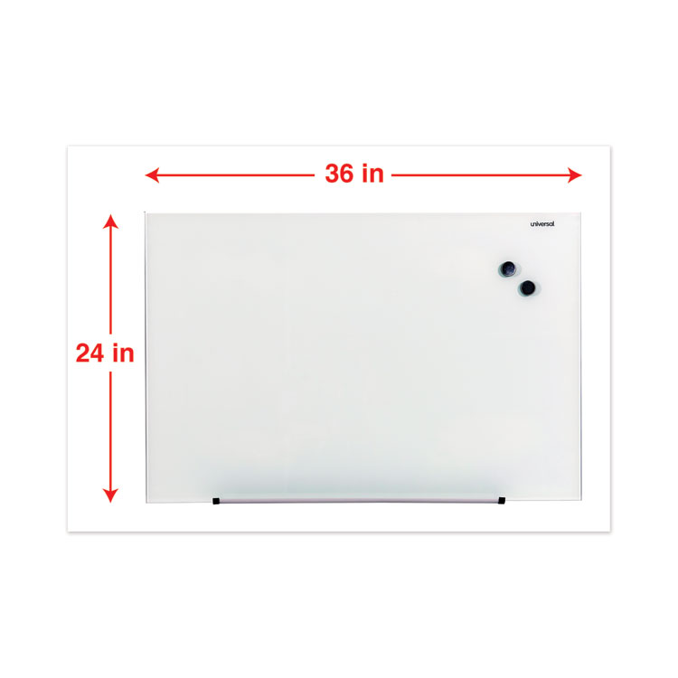 Frameless Magnetic Glass Marker Board, 36 x 24, Translucent Frost Surface - Image 2