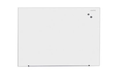Frameless Magnetic Glass Marker Board, 48 x 36, White Surface
