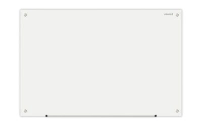 Frameless Glass Marker Board, 36 x 24, White Surface