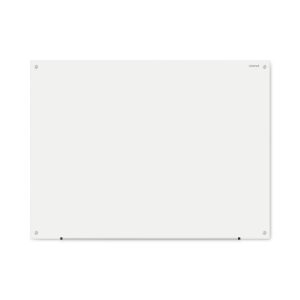 Frameless Glass Marker Board, 48 x 36, White Surface