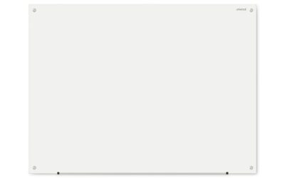 Frameless Glass Marker Board, 48 x 36, White Surface