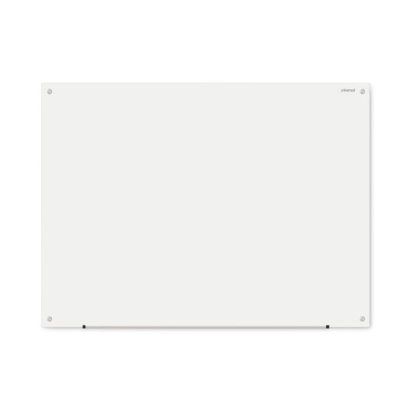 Frameless Glass Marker Board, 48 x 36, White Surface