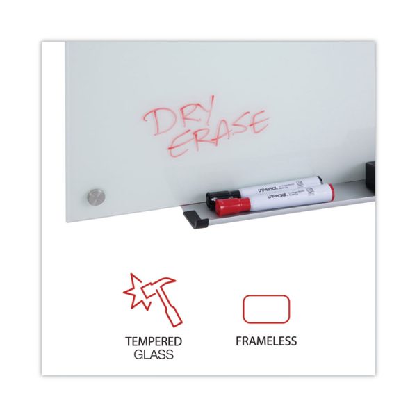 Frameless Glass Marker Board, 48 x 36, White Surface - Image 2