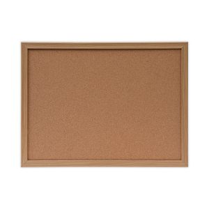 Cork Board with Oak Style Frame, 24 x 18, Tan Surface