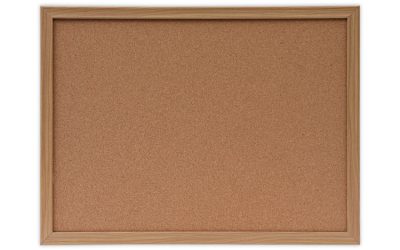 Cork Board with Oak Style Frame, 24 x 18, Tan Surface