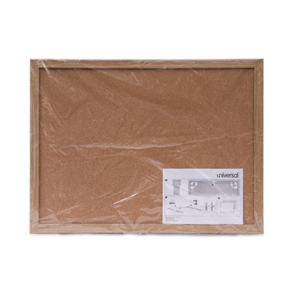 Cork Board with Oak Style Frame, 24 x 18, Tan Surface - Image 6