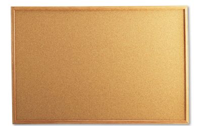 Cork Board with Oak Style Frame, 36 x 24, Tan Surface