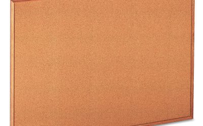 Cork Board with Oak Style Frame, 48 x 36, Tan Surface