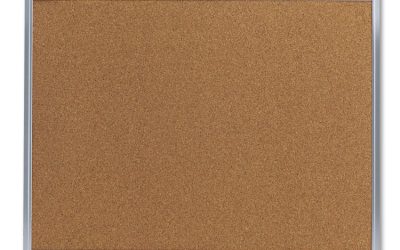 Cork Bulletin Board, 24 x 18, Tan Surface, Aluminum Frame