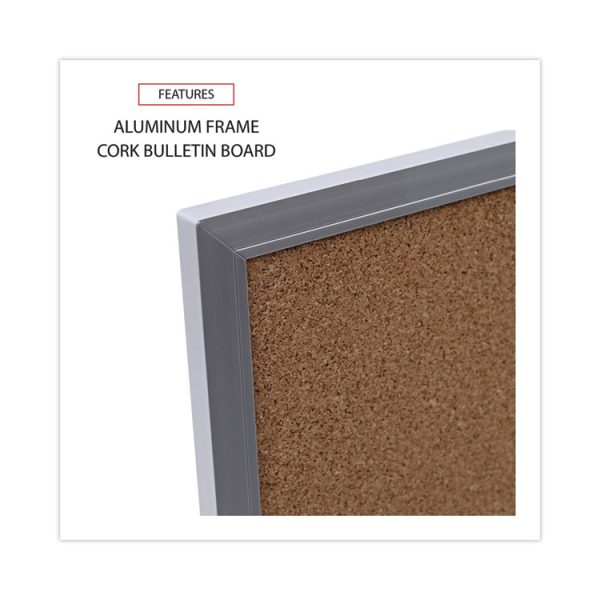 Cork Bulletin Board, 36 x 24, Tan Surface, Aluminum Frame - Image 3