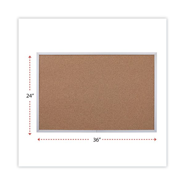Cork Bulletin Board, 36 x 24, Tan Surface, Aluminum Frame - Image 2