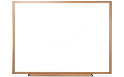 Deluxe Melamine Dry Erase Board, 48 x 36, Melamine White Surface, Oak Fiberboard Frame