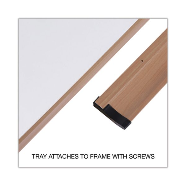Deluxe Melamine Dry Erase Board, 36 x 24, Melamine White Surface, Oak Fiberboard Frame - Image 4