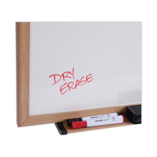 Deluxe Melamine Dry Erase Board, 36 x 24, Melamine White Surface, Oak Fiberboard Frame - Image 7