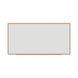 Deluxe Melamine Dry Erase Board, 96 x 48, Melamine White Surface, Oak Fiberboard Frame