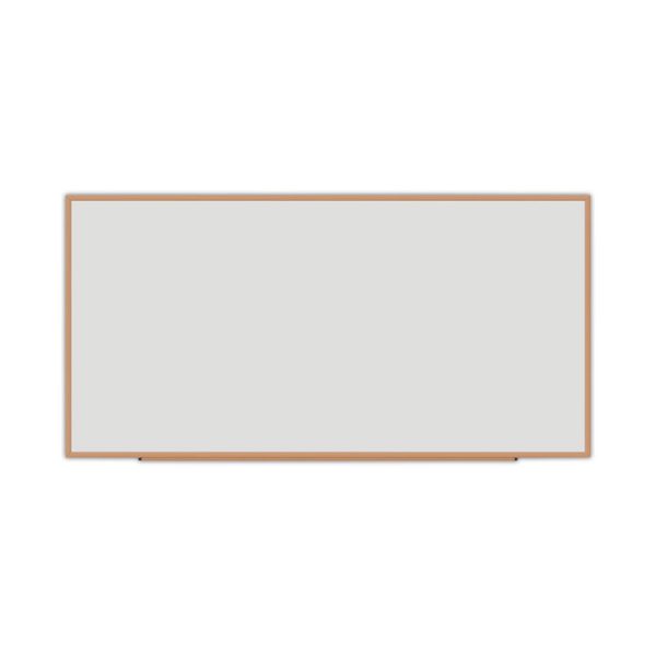 Deluxe Melamine Dry Erase Board, 96 x 48, Melamine White Surface, Oak Fiberboard Frame