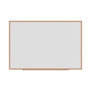 Deluxe Melamine Dry Erase Board, 72 x 48, Melamine White Surface, Oak Fiberboard Frame