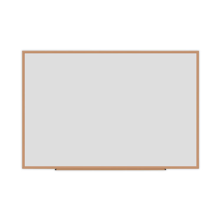 Deluxe Melamine Dry Erase Board, 72 x 48, Melamine White Surface, Oak Fiberboard Frame
