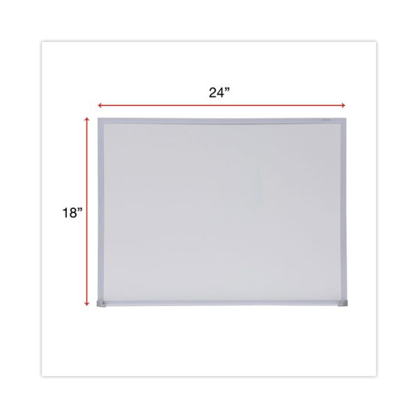 Melamine Dry Erase Board with Aluminum Frame, 24 x 18, White Surface, Anodized Aluminum Frame - Image 3