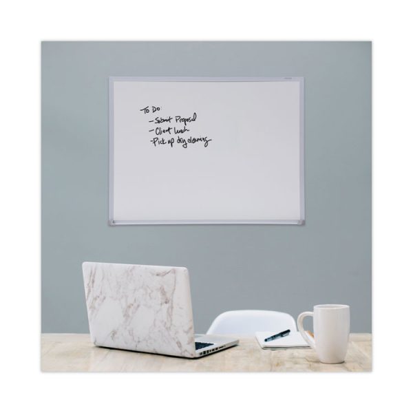 Melamine Dry Erase Board with Aluminum Frame, 24 x 18, White Surface, Anodized Aluminum Frame - Image 5