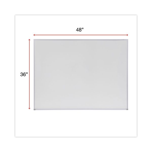 Melamine Dry Erase Board with Aluminum Frame, 48 x 36, White Surface, Anodized Aluminum Frame - Image 3