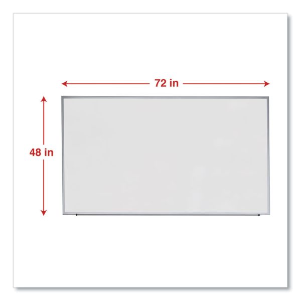 Deluxe Melamine Dry Erase Board, 72 x 48, Melamine White Surface, Silver Anodized Aluminum Frame - Image 2