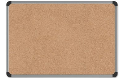 Cork Board with Aluminum Frame, 24 x 18, Tan Surface