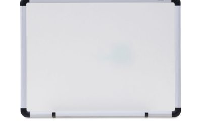 Modern Melamine Dry Erase Board with Aluminum Frame, 24 x 18, White Surface