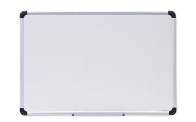 Deluxe Porcelain Magnetic Dry Erase Board, 36 x 24, White Surface, Silver/Black Aluminum Frame