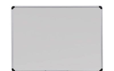 Deluxe Porcelain Magnetic Dry Erase Board, 48 x 36, White Surface, Silver/Black Aluminum Frame