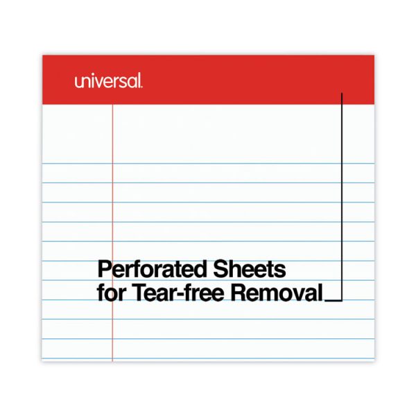 Perforated Ruled Writing Pads, Wide/legal Rule, Red Headband, 50 White 8.5 X 14 Sheets, Dozen - Image 5