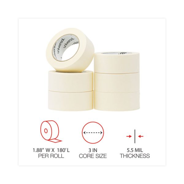 General-Purpose Masking Tape, 3" Core, 48 Mm X 54.8 M, Beige, 24/carton - Image 6