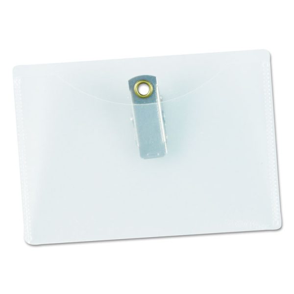 Clear Badge Holders W/garment-Safe Clips, 2 1/4 X 3 1/2, White Inserts, 50/box - Image 4