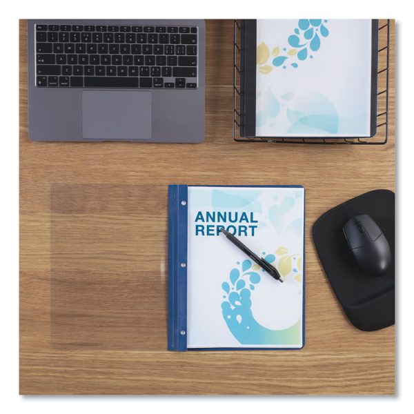 Clear Front Report Covers with Fasteners, Three-Prong Fastener, 0.5" Capacity,  8.5 x 11, Clear/Dark Blue, 25/Box - Image 5