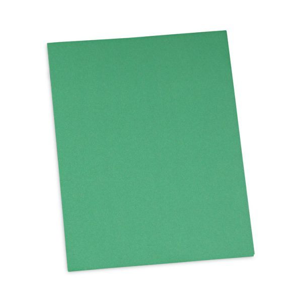 Two-Pocket Portfolios With Tang Fasteners, 0.5" Capacity, 11 X 8.5, Green, 25/box